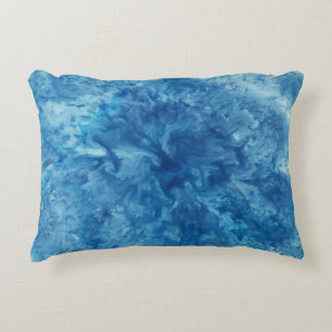 Blauer Wasserfarbensturm Dekokissen