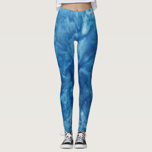 Blauer Wasserfarbensturm Leggings