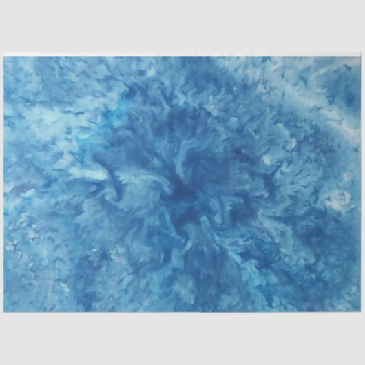 Blauer Wasserfarbensturm Seidenpapier (Vorderseite)