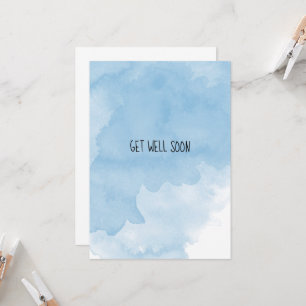 Blauer Wasserfarbenverblasster Entwurf Karte