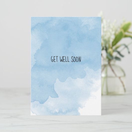 Blauer Wasserfarbenverblasster Entwurf Karte (Stehend Vorderseite)