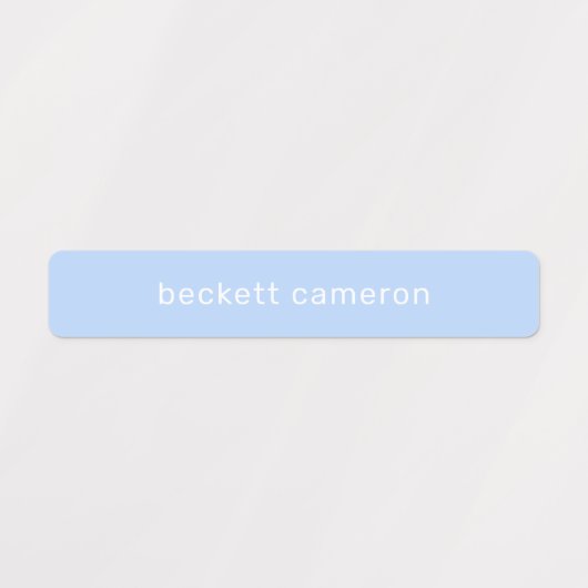 Blauer wasserfester Name Etiketten (Design 1)