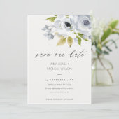 BLAUER WASSERFLORAL SAVE THE DATE (Stehend Vorderseite)