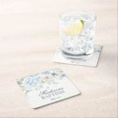 Blauer Wasserhahn Botanische Blüten Taufe Rechteckiger Pappuntersetzer (Vor Ort)