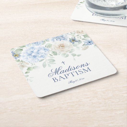 Blauer Wasserhahn Botanische Blüten Taufe Rechteckiger Pappuntersetzer (angewinkelt)