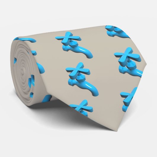 Blauer Wasserhahn Krawatte (Gerollt)