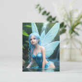 Blauer Wasserhahn Postkarte (Stehend Vorderseite)