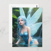 Blauer Wasserhahn Postkarte (Vorne/Hinten)