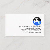 Blauer Wasserhahn Rohrleitung Visitenkarte (Rückseite)