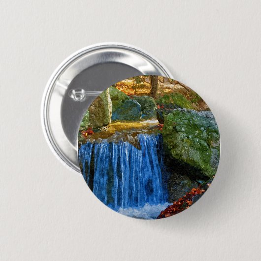 Blauer Wasserlauf Button (Vorne & Hinten)