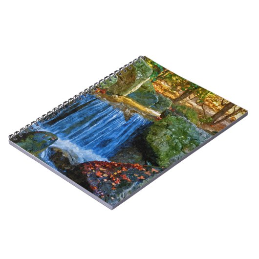Blauer Wasserlauf Notizblock (Linke Seite)