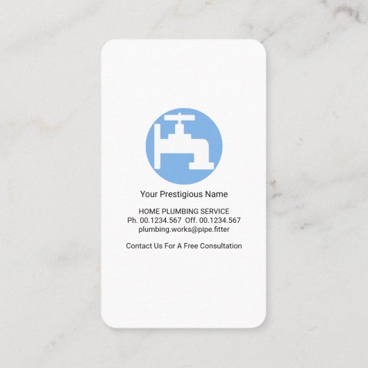 Blauer Wasserstand Visitenkarte (Rückseite)