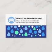 Blauer Wassertropfen Blasen Autowasser Visitenkarte (Vorderseite)
