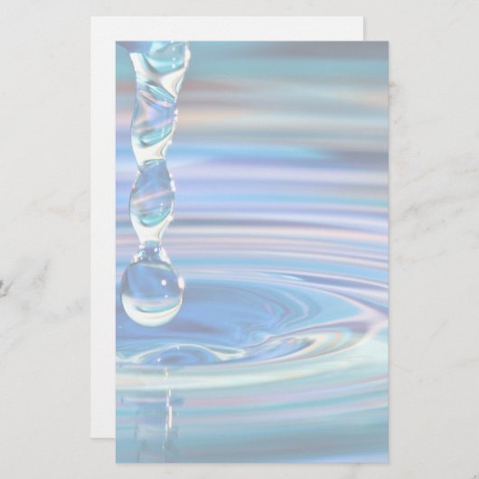 Blauer Wassertropfen Briefpapier (Vorne/Hinten)