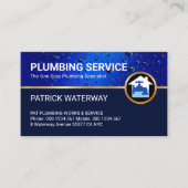 Blauer Wassertropfen Klempnerschicht Visitenkarte (Vorderseite)