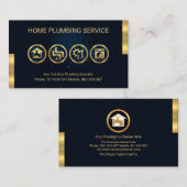 Blauer Wassertropfen Leckage Gold Klempner Tools M Visitenkarte (Vorne/Hinten)