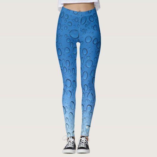 Blauer Wassertropfen Leggings (Vorderseite)