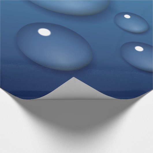 Blauer Wassertropfen Textur Geschenkpapier (Ecke)