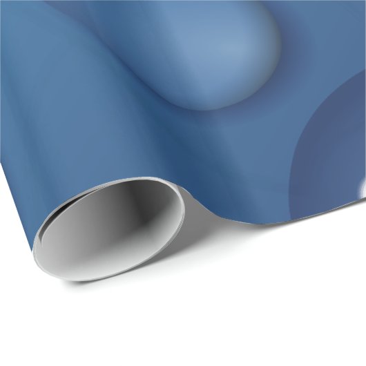 Blauer Wassertropfen Textur Geschenkpapier (Rolleneckpunkt)