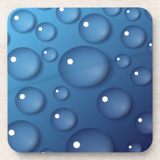 Blauer Wassertropfen Textur Getränkeuntersetzer (Vorderseite)