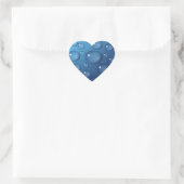 Blauer Wassertropfen Textur Herz-Aufkleber (Tasche)