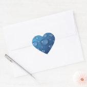 Blauer Wassertropfen Textur Herz-Aufkleber (Umschlag)