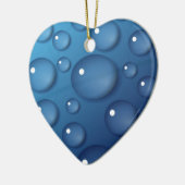 Blauer Wassertropfen Textur Keramik Ornament (Links)