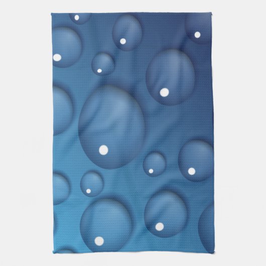 Blauer Wassertropfen Textur Küchentuch (Vertikal)