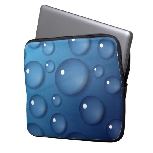 Blauer Wassertropfen Textur Laptopschutzhülle (Vorderseite Links)