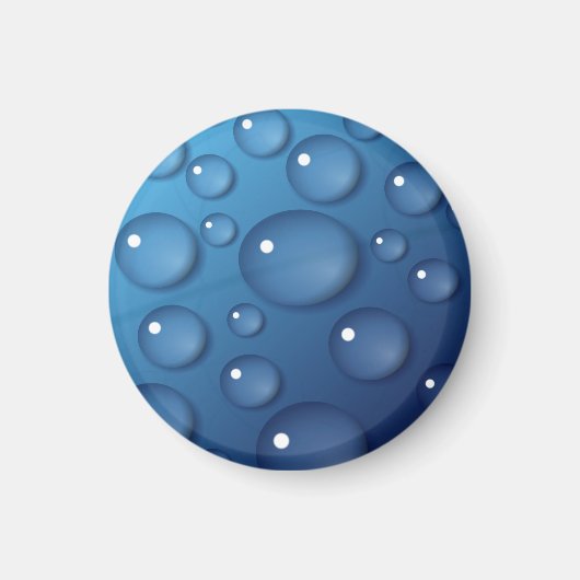 Blauer Wassertropfen Textur Magnet (Vorne)