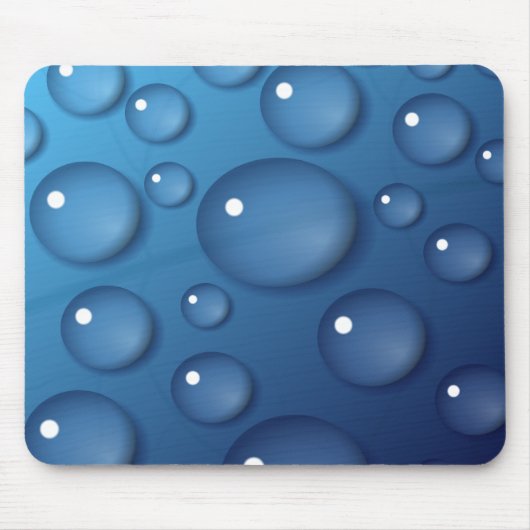 Blauer Wassertropfen Textur Mousepad (Vorne)