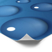 Blauer Wassertropfen Textur Poster (Ecke)