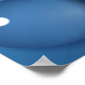 Blauer Wassertropfen Textur Poster (Ecke)