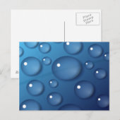 Blauer Wassertropfen Textur Postkarte (Vorne/Hinten)