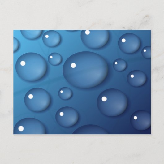 Blauer Wassertropfen Textur Postkarte (Vorderseite)