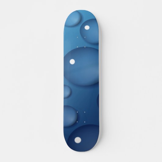 Blauer Wassertropfen Textur Skateboard (Vorne)