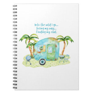 Blauer Watercolor-Camper-Wohnwagen - Finden meines Notizblock