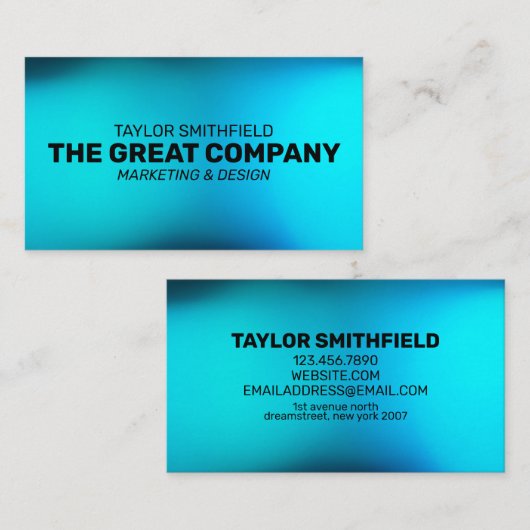 BLAUER WATERCOLOR GRADIENT BERUFLICH VISITENKARTE (Vorne/Hinten)