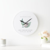 BLAUER WATERCOLOR OLIVE SAVE THE DATE BREITE GESCH GROßE WANDUHR (Zuhause)