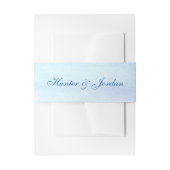 "Blauer Watercolor-" personalisierte Bauch-Bänder Einladungsbanderole (Vorderseite Beispiel)