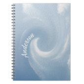 Blauer Wave 1 Friedliche Namensvorlage berechnen Notizblock (Vorderseite)