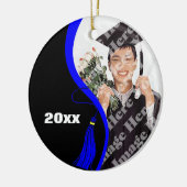 Blauer Wave Abschluss Ornament (Links)