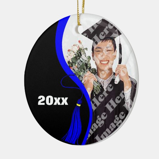 Blauer Wave Abschluss Ornament (Links)