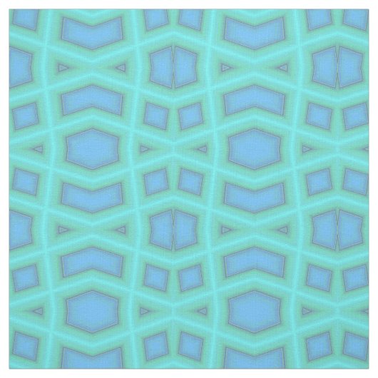 Blauer Wave Diamond Geometric Print Pattern Fabric Stoff (Muster)