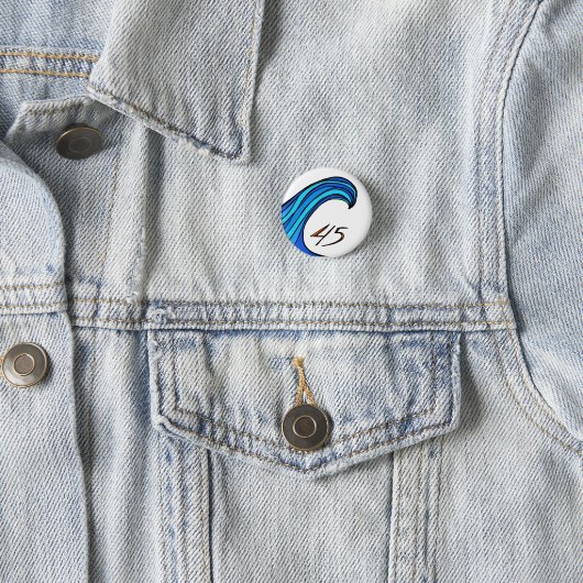 Blauer Wave über 45 Round-Button Button (Beispiel)