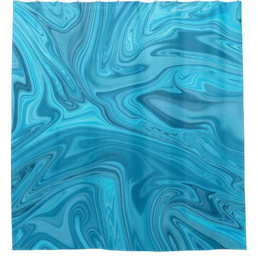 Blauer Waves Malerei | Beste abstrakte Malerei Duschvorhang (Vorderseite)
