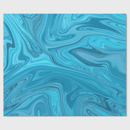 Blauer Waves Malerei | Beste abstrakte Malerei Geschenkpapier (Flach)