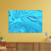 Blauer Waves Malerei | Beste abstrakte Malerei Leinwanddruck (Insitu (Wohnzimmer))
