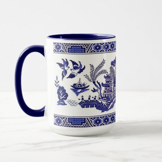 Blauer Weide-China-Entwurf Tasse (Links)
