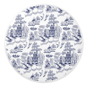 Blauer Weide-China-Entwurfs-Keramik-Kabinett-Griff Keramikknauf